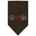 Unconditional Love Peace Love Paw Rhinestone Bandana Cocoa Small UN852315